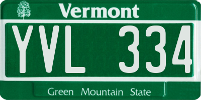 VT license plate YVL334