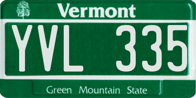 VT license plate YVL335