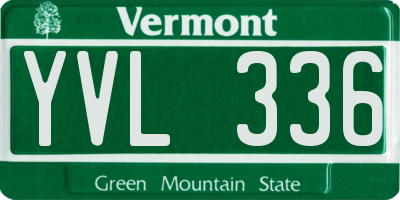 VT license plate YVL336