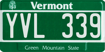 VT license plate YVL339