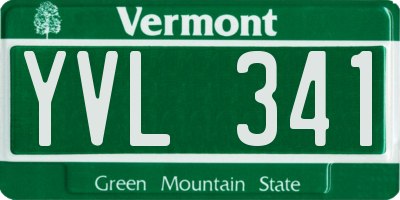 VT license plate YVL341