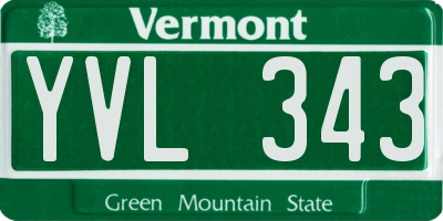 VT license plate YVL343