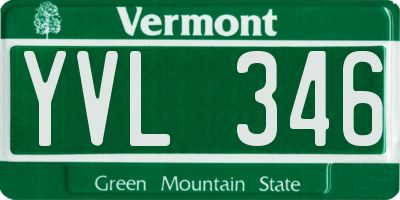 VT license plate YVL346