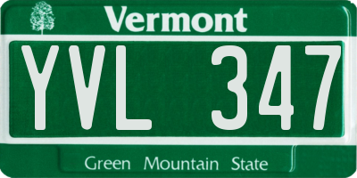 VT license plate YVL347
