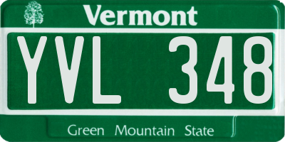 VT license plate YVL348