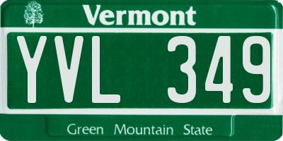 VT license plate YVL349