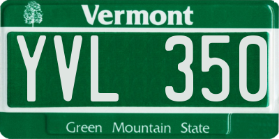 VT license plate YVL350