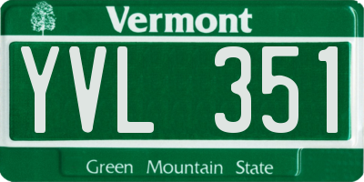VT license plate YVL351