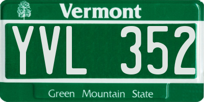 VT license plate YVL352