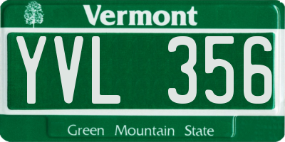 VT license plate YVL356