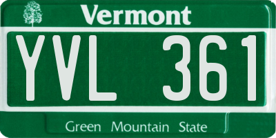 VT license plate YVL361