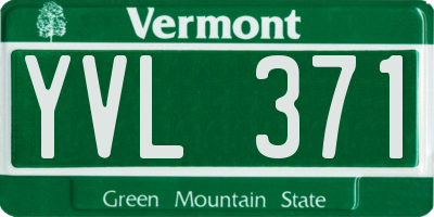 VT license plate YVL371