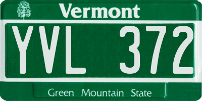 VT license plate YVL372