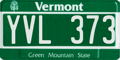 VT license plate YVL373