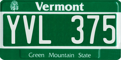 VT license plate YVL375