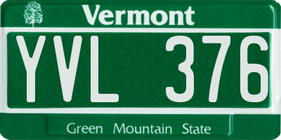 VT license plate YVL376