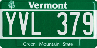 VT license plate YVL379