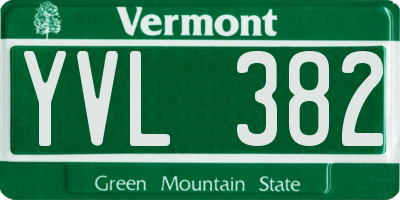VT license plate YVL382