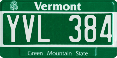 VT license plate YVL384
