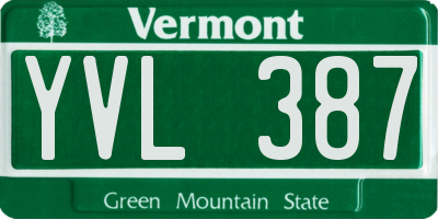 VT license plate YVL387