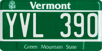 VT license plate YVL390