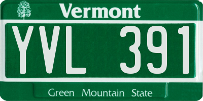 VT license plate YVL391