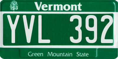 VT license plate YVL392
