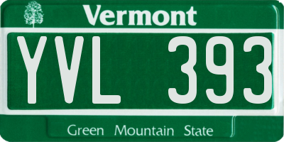 VT license plate YVL393