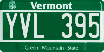 VT license plate YVL395