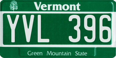 VT license plate YVL396