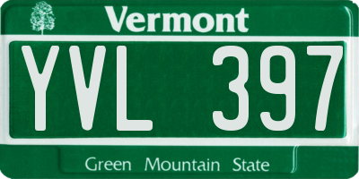 VT license plate YVL397
