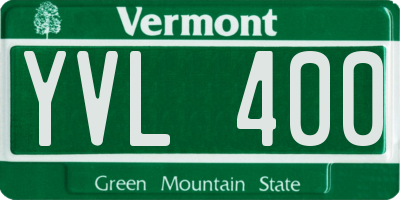 VT license plate YVL400