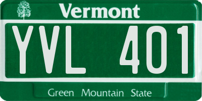 VT license plate YVL401