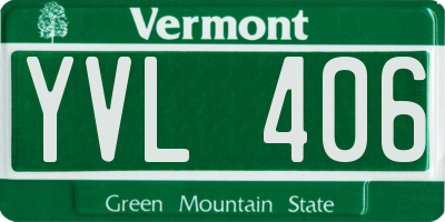 VT license plate YVL406