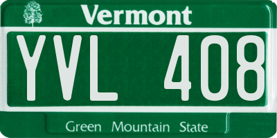 VT license plate YVL408