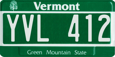 VT license plate YVL412