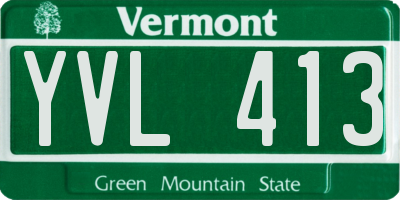 VT license plate YVL413