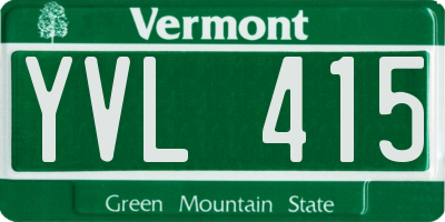 VT license plate YVL415