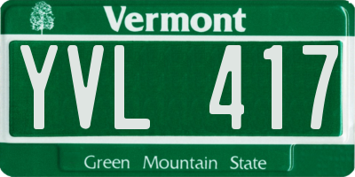 VT license plate YVL417