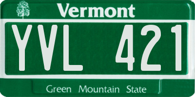 VT license plate YVL421