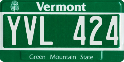VT license plate YVL424