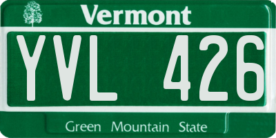 VT license plate YVL426