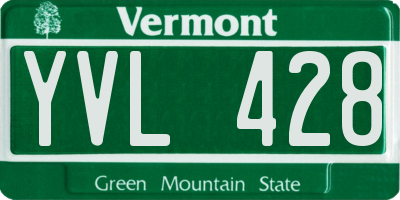 VT license plate YVL428