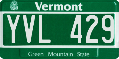 VT license plate YVL429