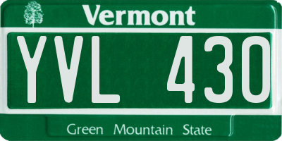 VT license plate YVL430