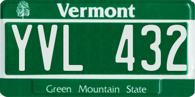 VT license plate YVL432