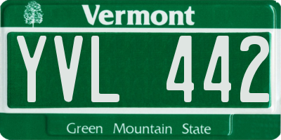 VT license plate YVL442
