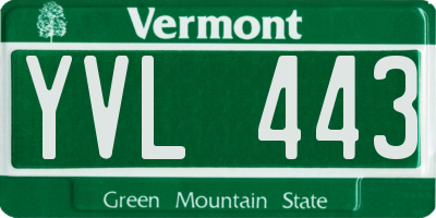 VT license plate YVL443