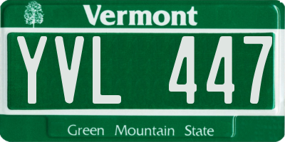 VT license plate YVL447