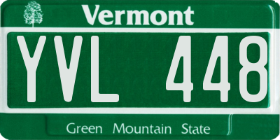 VT license plate YVL448